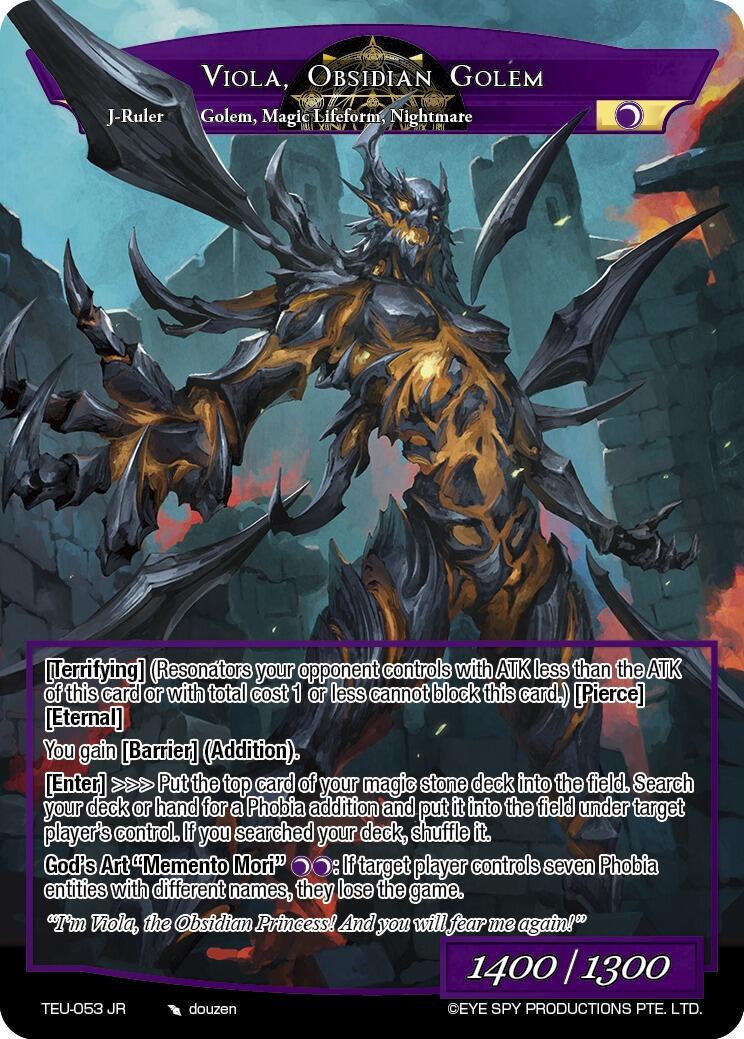 Vengeful Soul of the Palace Dungeons // Viola, Obsidian Golem (TEU-053 JR) [Timeless Eclipse of the Underworld]