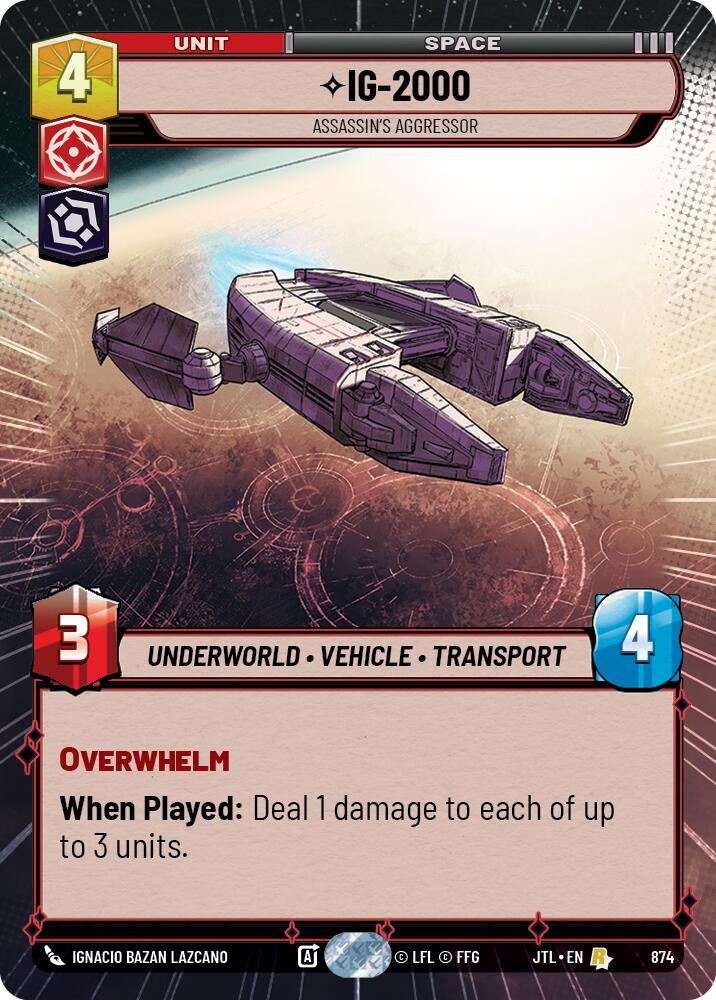 IG-2000 - Assassin's Aggressor (874) (Hyperspace Foil) (874) [Jump to Lightspeed]