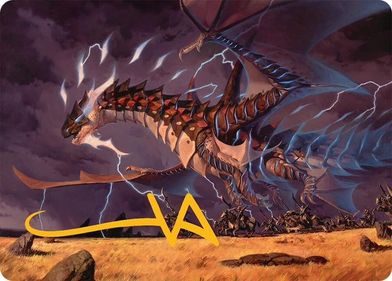 Neriv, Heart of the Storm Art Card (25/54) (Gold-Stamped Signature) [Tarkir: Dragonstorm Art Series]