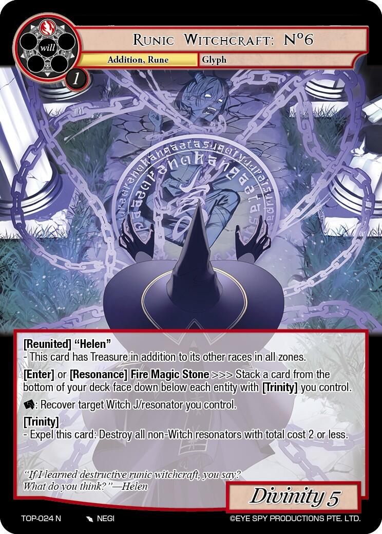 Runic Witchcraft: No6 (TOP-024 N) [Ten Oaths of Protopaterpolis' War]