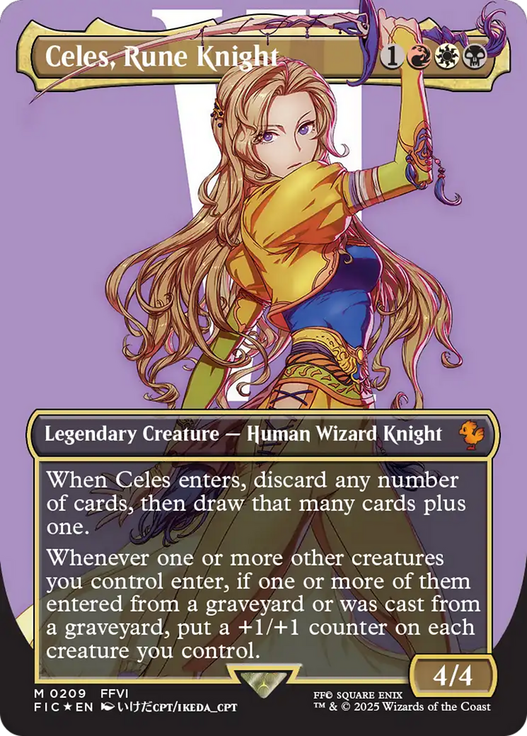 Celes, Rune Knight (Borderless) (Surge Foil) [FINAL FANTASY Commander]