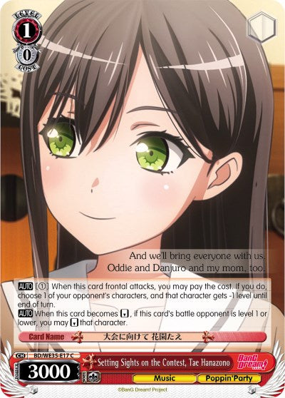 Setting Sights on the Contest, Tae Hanazono (BD/WE35-E17 C) [Poppin'Party x Roselia]