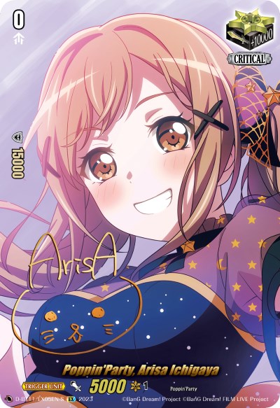 Poppin'Party, Arisa Ichigaya (Signature) (D-BT11/EX05EN-S) [Clash of Heroes]