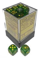 Dice Menagerie 10: 12mm D6 Borealis Maple Green/Yellow (36) - Cape Fear Collectibles