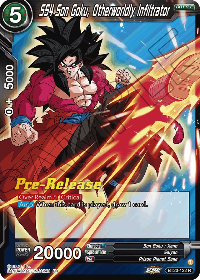 SS4 Son Goku, Otherworldly Infiltrator (BT20-122) [Power Absorbed Prerelease Promos]