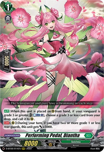 Performing Pedal, Diantha (D-BT06/014EN) [Blazing Dragon Reborn]