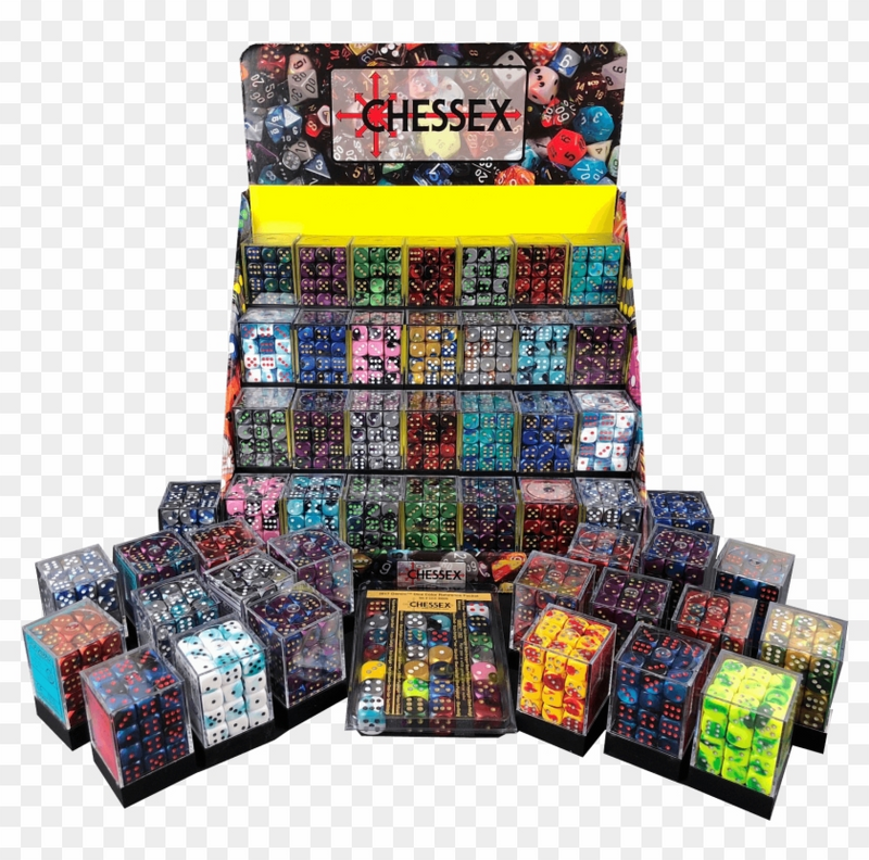 Chessex 12mm D6 Dice Block - 12 Dice Set -Translucent
